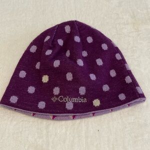 COLUMBIA KIDS UNISEX REVERSABLE KNIT HAT PURPLE MULTI COLORED